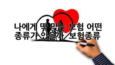 나에게 딱 맞는 보험, 어떤 종류가 있을까? 🤔 #보험종류